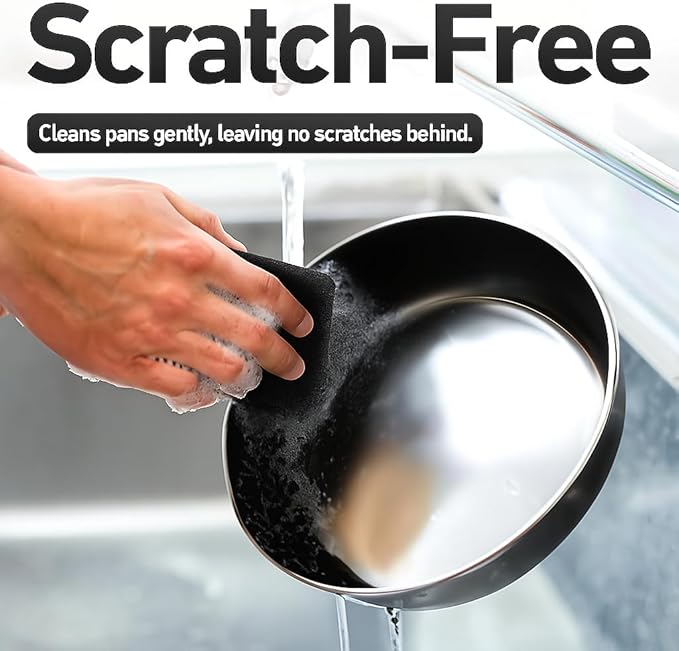 Casanero 12-Pack Silicone Scrubbing Sponges, Heavy-Duty, Non-Scratch | Reusable, Odor-Free, Multi-Purpose Cleaning for Dishes, Non-Stick, Countertops
