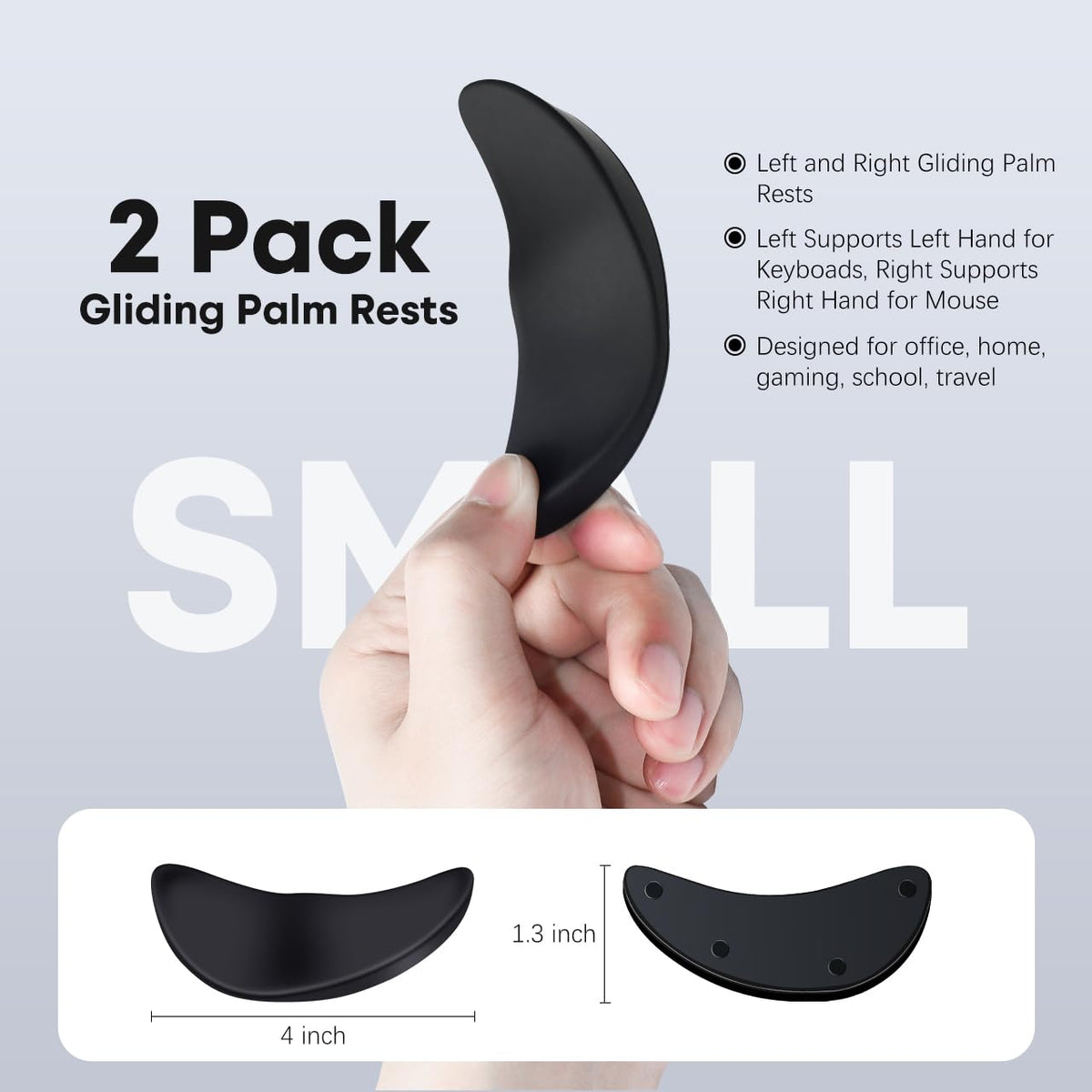 JIKIOU Left-Handed and Right-Handed Truly Ergonomic Wrist Rest for Mouse and Keyboard, Carpal Tunnel Support, Pain Relief, Anti-Fatigue, Easy Glide, Office Computer Laptop Gaming (Left+Right)