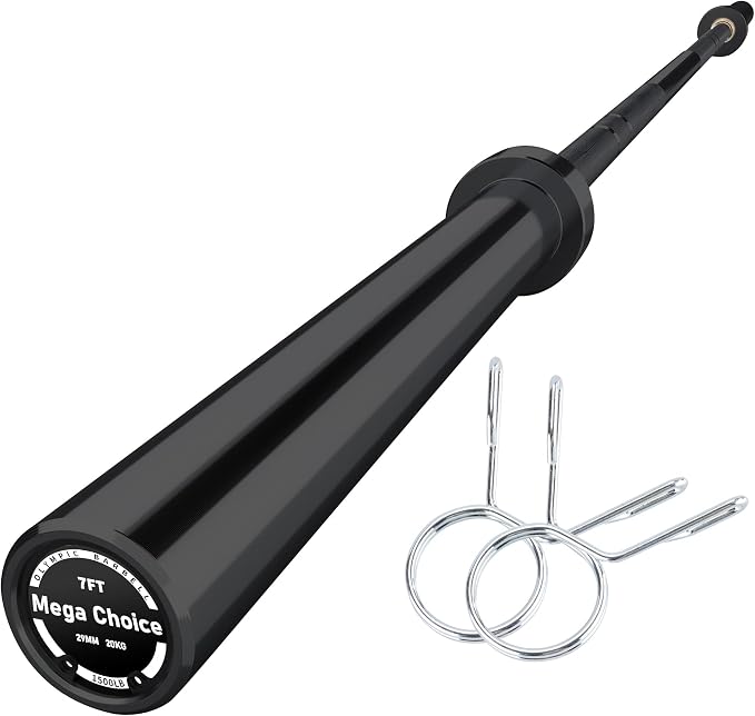 GaveeLife Olympic Barbell Bar for Weightlifting - 7FT Heavy Duty (1500LB/700LB), 4FT Short (500LB), 4FT EZ Curl Bar - Weight Bar Fit 2” Standard Weights - Home Gym Strength Training