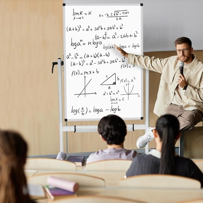 XBoard Whiteboard Mobile, 44x30inch Double Sided Magnetic Dry Erase Board on Wheels, Magnetic Portable Easel with Stand