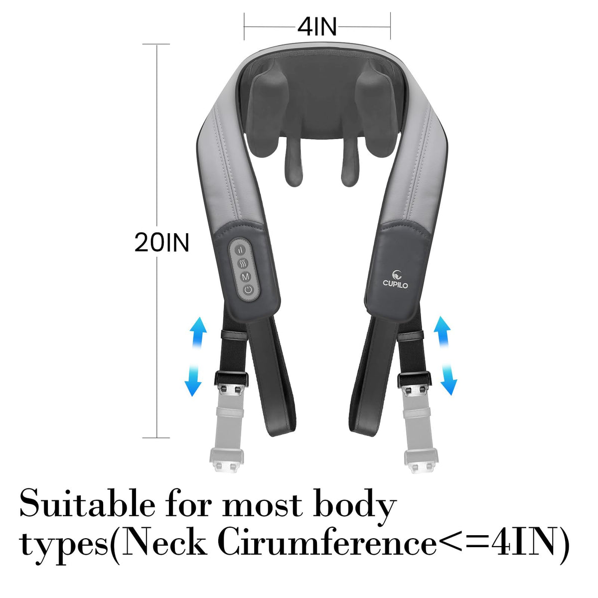 CuPiLo Shiatsu Neck and Shoulder Massager with Heat - FSA HSA Eligible,Cordless 4D Deep Tissue Kneading Massager, Rechargeable Massage for Neck, Shoulder,Ideal Gift for Women,Men