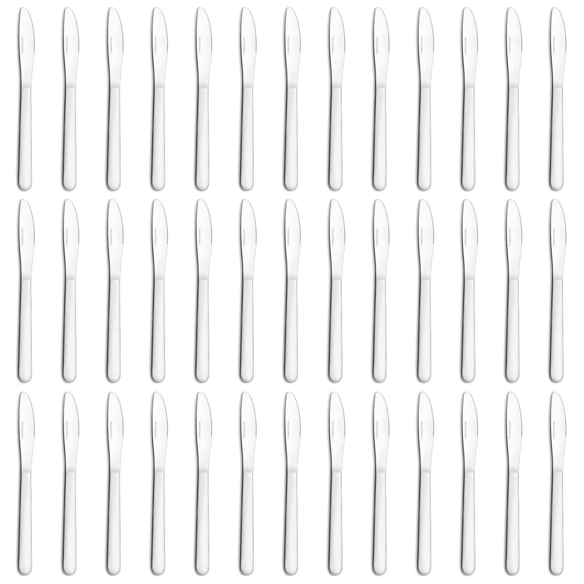 Funnydin 36 Pieces Dinner Knives Set, 8.1 Inches Table Knives Set, Durable Butter Knife, Food Grade Stainless Steel Dinner Knife, Cost-effective Silverware - Mirror Polished, Dishwasher Safe