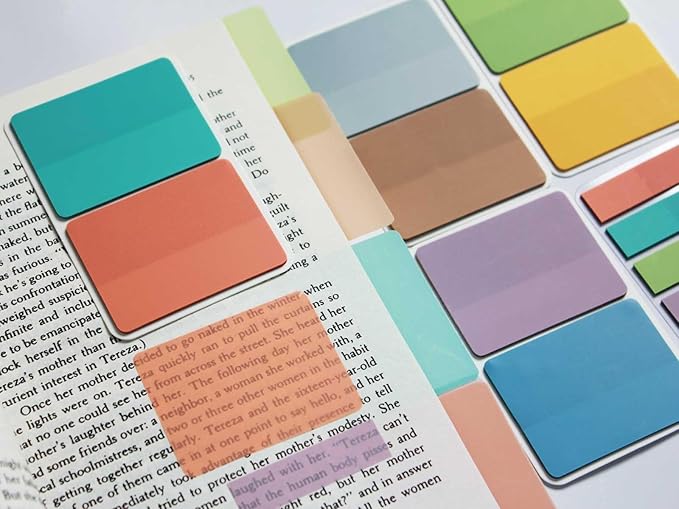 ELII 300 Pcs Tabs 2 Inch Sticky Index Tabs, Writable and Repositionable Book Tabs Page Tabs Colored Page Markers, Tabs for Books, Notebook Tabs, Tabs for Annotating Books (Pastel)