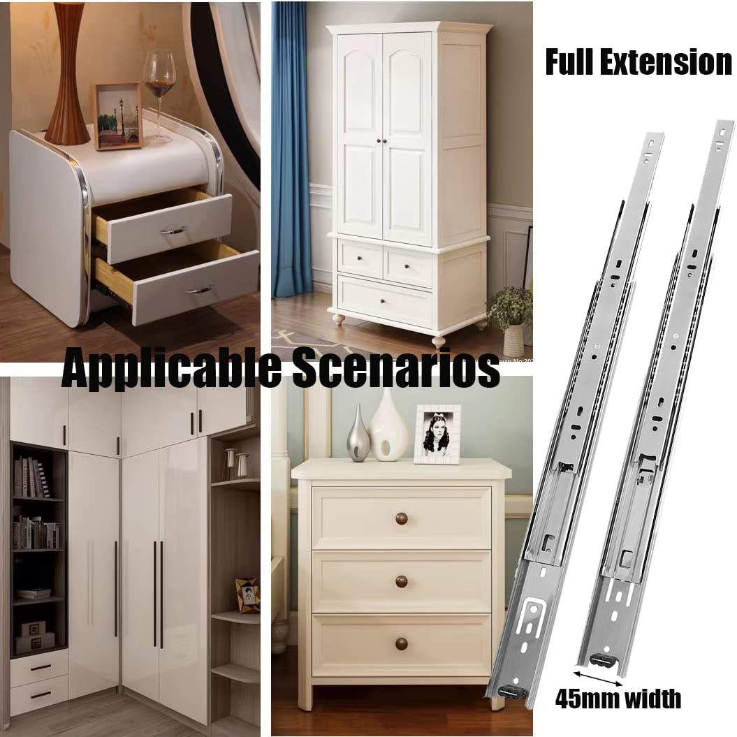 10 Pair of 22 Inch Drawer Slides,100 LB Capacity Full Extension Side Mount Drawer Rails