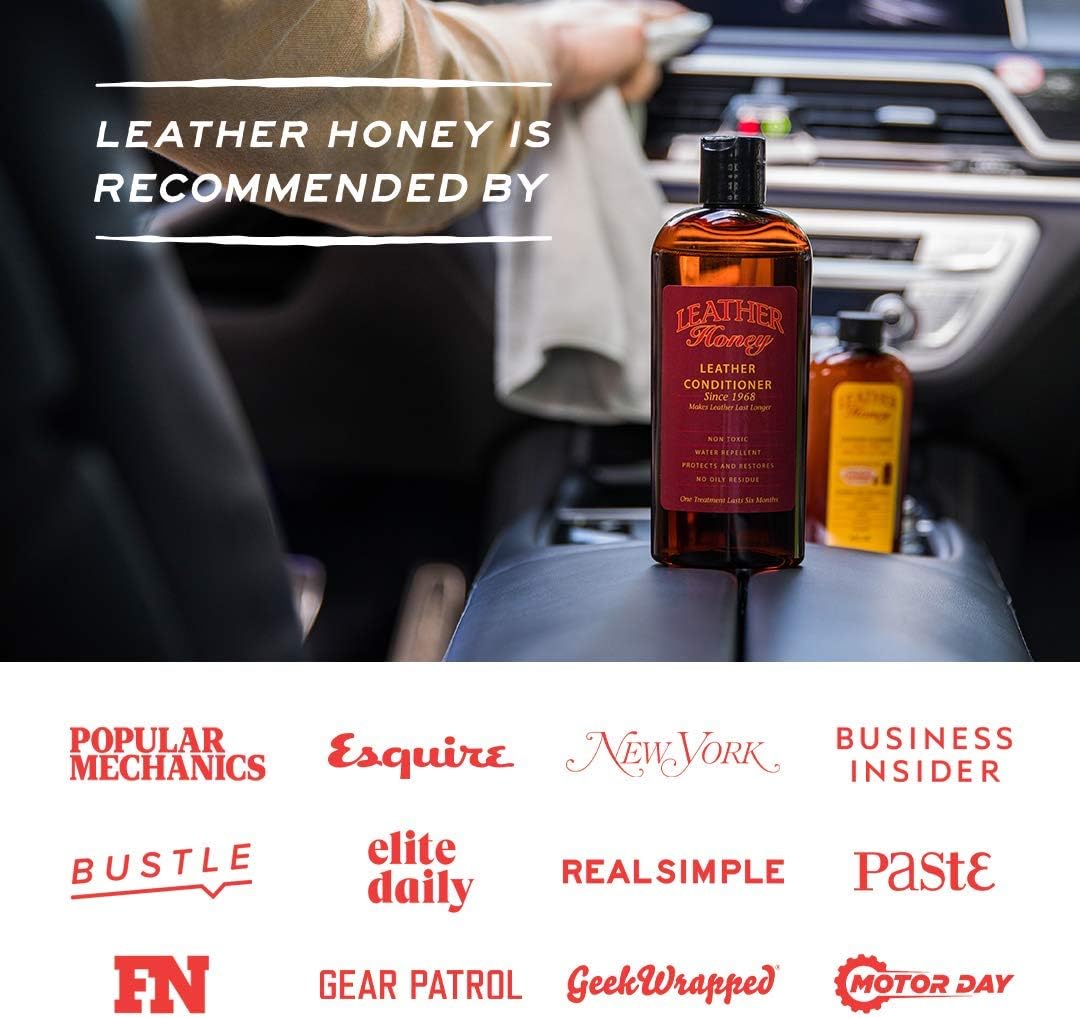 Leather Honey Leather Cleaner Spray: UV Protectant, Non-Toxic & Made in the USA Since 1968. Cleans & Protects Leather, Faux & Vinyl - Couches, Car Seats, Purses, Shoes, Bags & Tack. Safe for Any Color