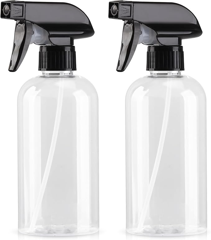 Spray Bottle for Plant - 12.85oz/380ml Fine Mister Plastic Empty Spray Bottles, Clear Water Spray Bottle for Plants, Hair, Cleaning - BPA Free - Leak Proof