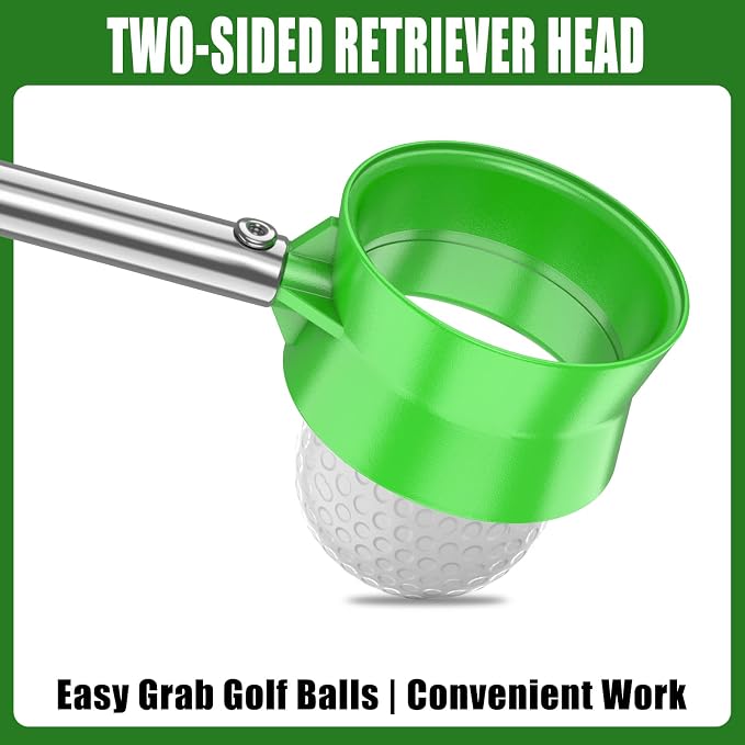 Golf Bag Metal Landing Pads and 9ft/12ft Water Telescopic Golf Ball Retriever
