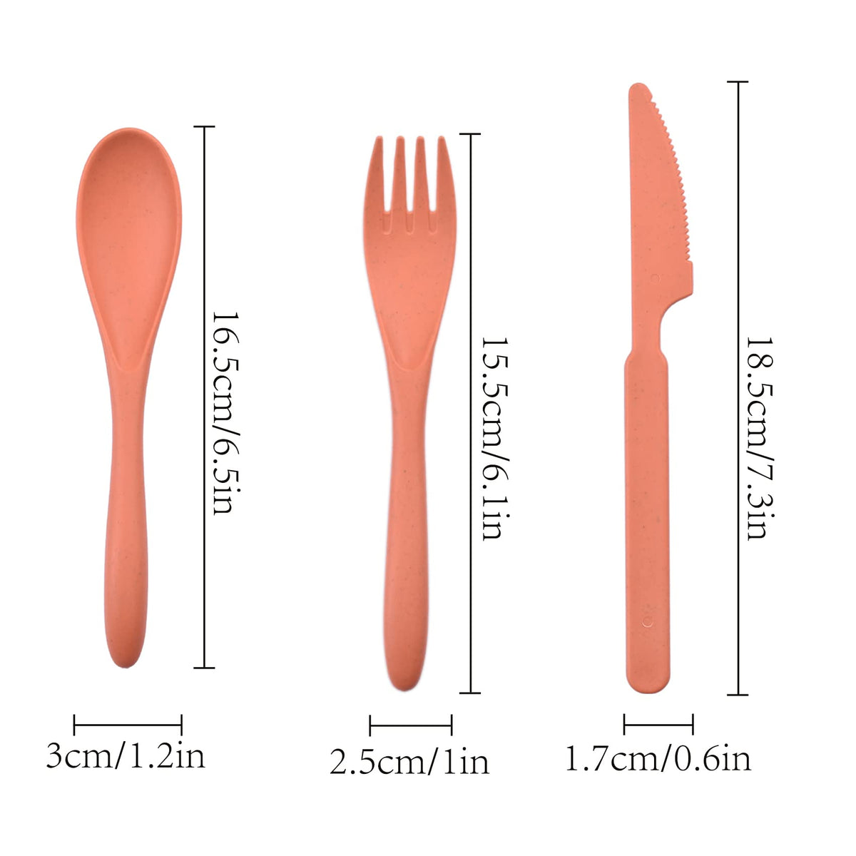 Knives Spoons and Forks Set, Wheat Straw Cutlery Set, Reusable Flatware Set for 8, Utensils for Party, Travel, Work, Picnic, Camping or Daily Use