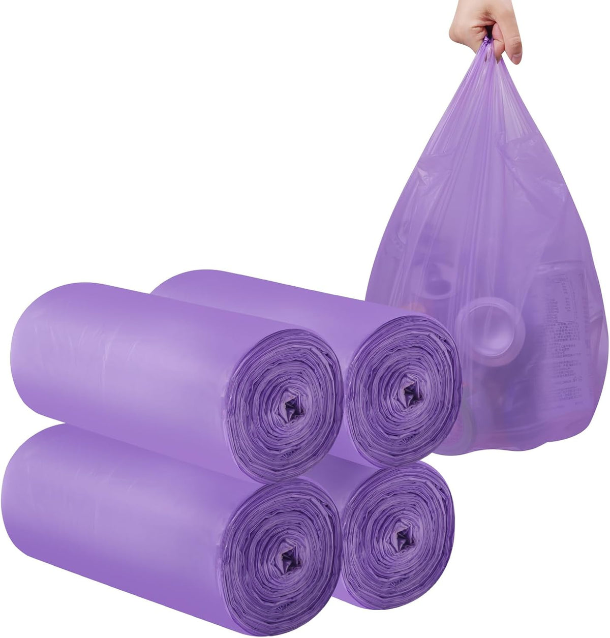 2-4 Gallon Portable Trash Bags,120 Counts Thicken portable Small Garbage Bags for Office, Kitchen,Bedroom Trash Can,Strong Trash Bagsï¼Purpleï¼