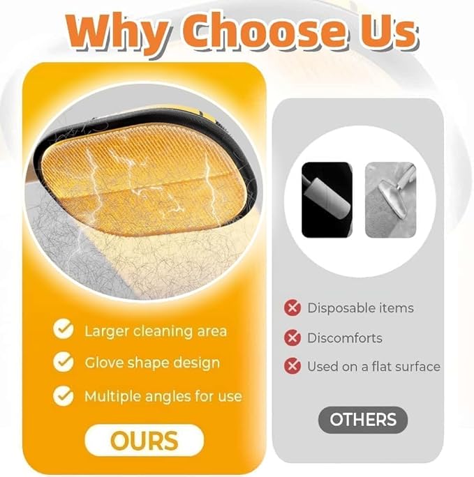 Pet Hair Removal Glove Reusable Electrostatic Gloves Pet Hair Remover for Cats Dogs Carpet Couch 2025 New Grooming Glove Tool（1PCS）