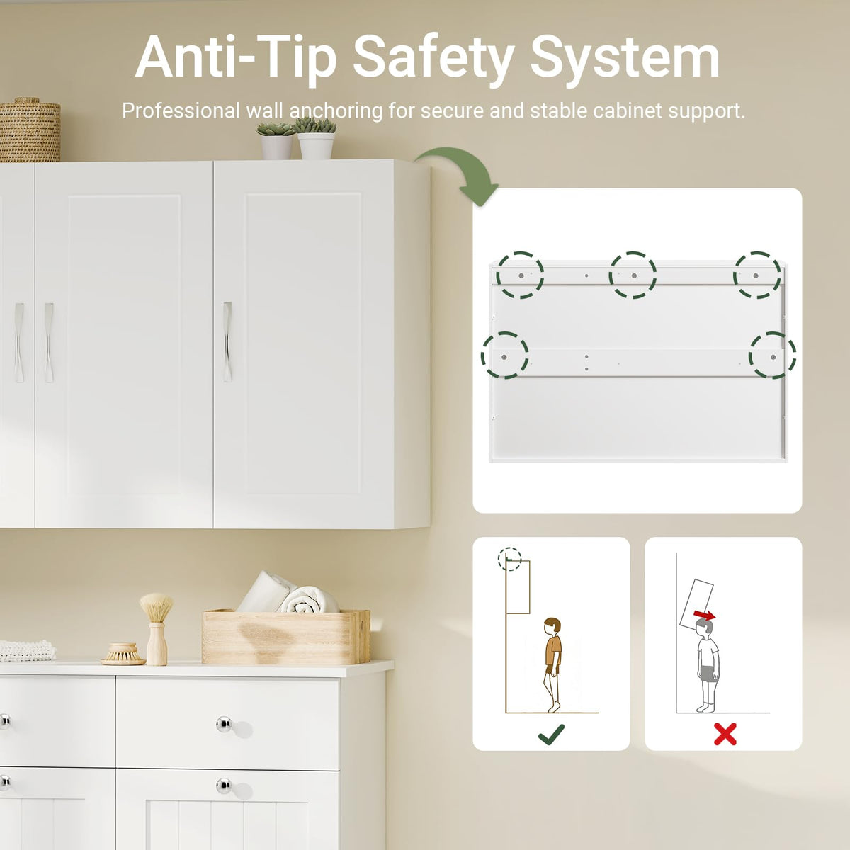 SoBuy Wall Cabinet Laundry Room, Medicine Cabinet for Kitchen Bathroom Garage, Wall Storage Cabinet with Adjustment Shelves, White FRG231-L-W