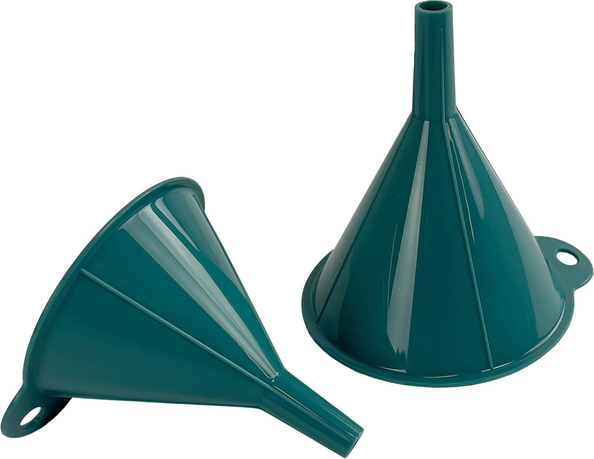 Crisp 2-Piece Funnel Set - All Purpose Funnels for Kitchen Use Filling Bottles - Durable & Dishwasher Safe Kitchen Funnel Set - Made in The USA - Prussian Blue