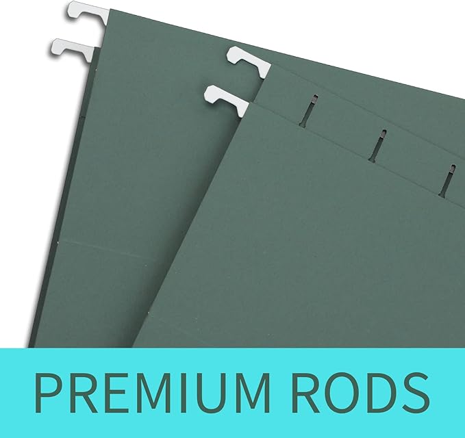 HERKKA Extra Capacity Hanging File Folders, 30 Pack Reinforced Legal Size Hanging Folders with Heavy Duty 3 Inch Expansion, Designed for Bulky Files, Medical Charts, Green