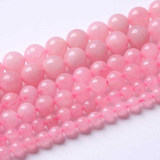 12mm Natural Rose Quartz Beads Pink Energy Crystal Round Loose Beads for Jewelry Making DIY Bracelets 15" 32pcs