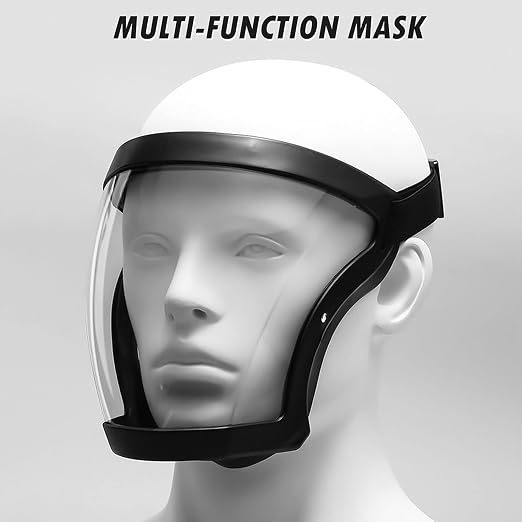 Anti-Fog Full Face Active shields Protection Visible Expression Transparent Breathable Comfortable Adults Reusable (White, 1PCS)