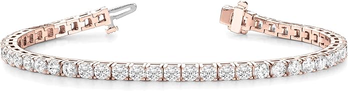 Houston Diamond District 3 to 50 Carat Classic LAB GROWN Diamond Tennis Bracelet 4 Prong Ultra Premium Collection (E-F Color, VS2-SI1 Clarity)