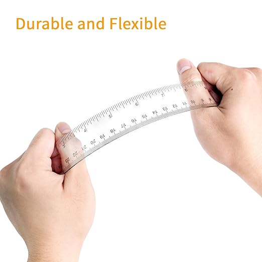 30 Packs Clear Plastic Ruler 12 Inch with Centimeter and Millimeter, Metric Rulers Bulk for Kids Classroom School Office