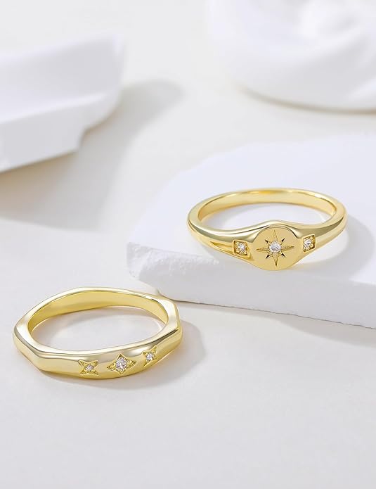 Mameloly 1.5mm 14K Gold Plated Wedding Bands for Women Dainty Stackable Thin Dot Ring Statement Ring Size 3-12