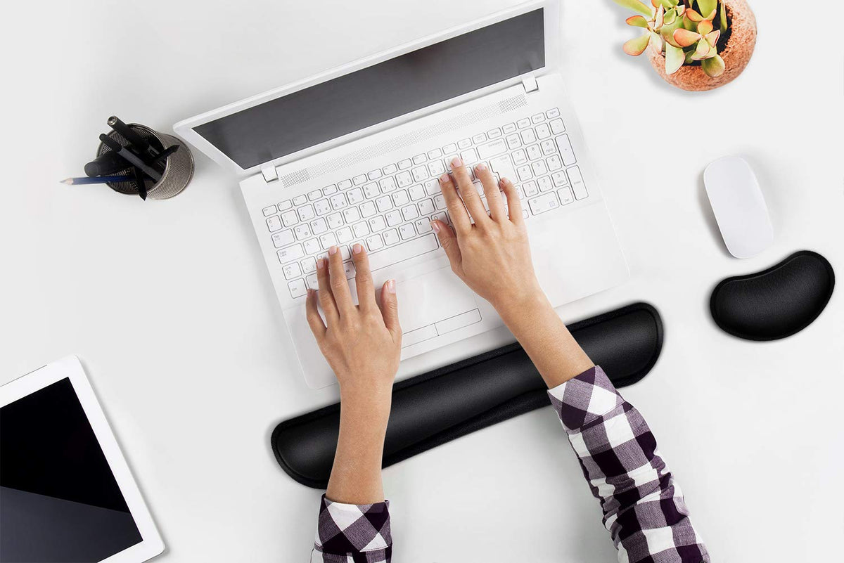 TONOS Keyboard Wrist Rest - 17" Wrist Rest for Computer Keyboard with Memory Foam, Ergonomic Design Wrist Rest Set for Easy Typing, Wrist Pain Relief, Anti-Skid Wrist Rest for Office/Gaming/Laptop