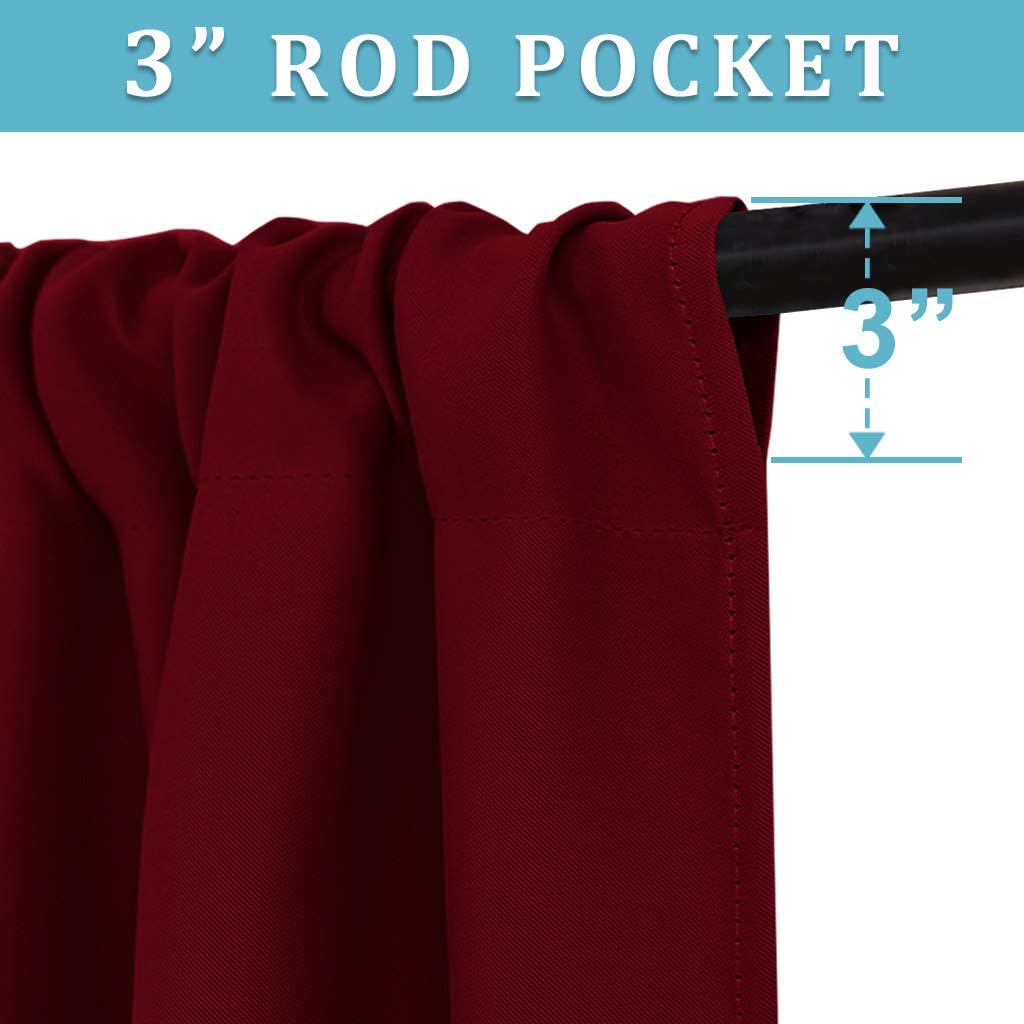 RYB HOME Blackout Curtains for Kitchen, Over Sink Privacy Curtains Window Decor, Thermal Insulating Drapes for Bathroom Cafe Bedroom Small Window, W 42 x L 24 inch, Burgunday Red, 2 Panels