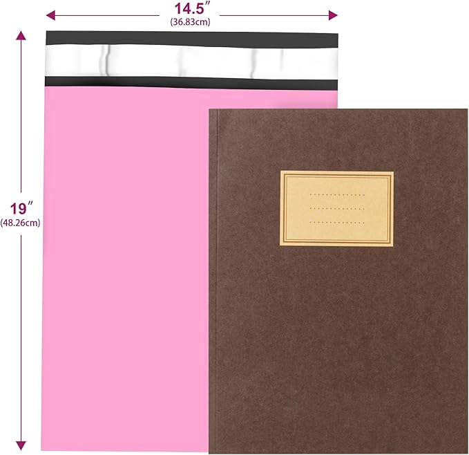 Poly Mailers 14.5x19, Large Poly Mailers 100 Pack, Shipping Mailers with Self Seal Adhesive, Waterproof and Tear-Proof Mailers Poly Bags for Small Business (Sakura Pink）