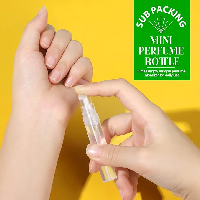Teenitor 20Pcs Mini Spray Bottle, Travel Spray Bottle 5ml Plastic, Fine Mist Atomizer for Perfume, Mini Refillable Bottle, Empty Bottle for Travel