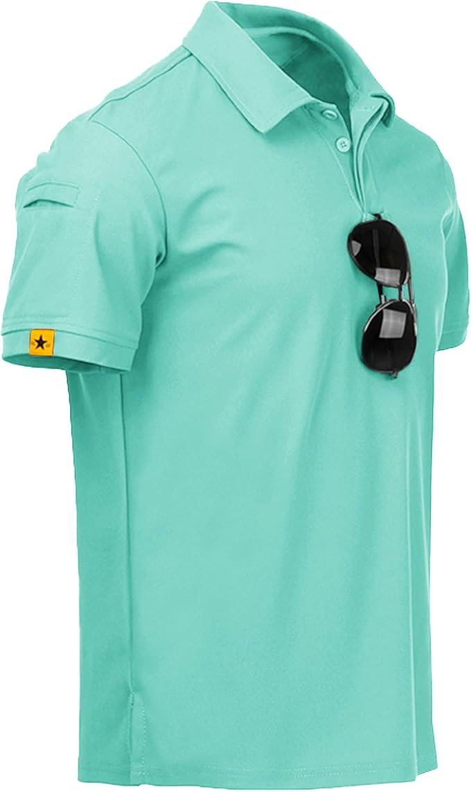 ZITY Mens Polo Shirt Short Sleeve Sports Tactical T-Shirt Athletic Golf Polos Daily Casual Stylish Collared Shirts for Men