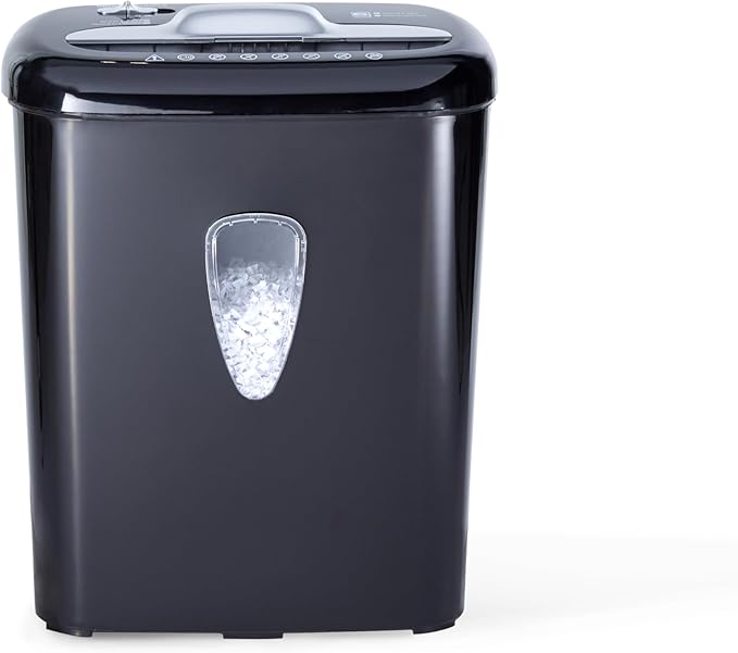Amazon Basics 6 Sheet High Security Micro Cut Paper and Credit Card Home Office Shredder, Black