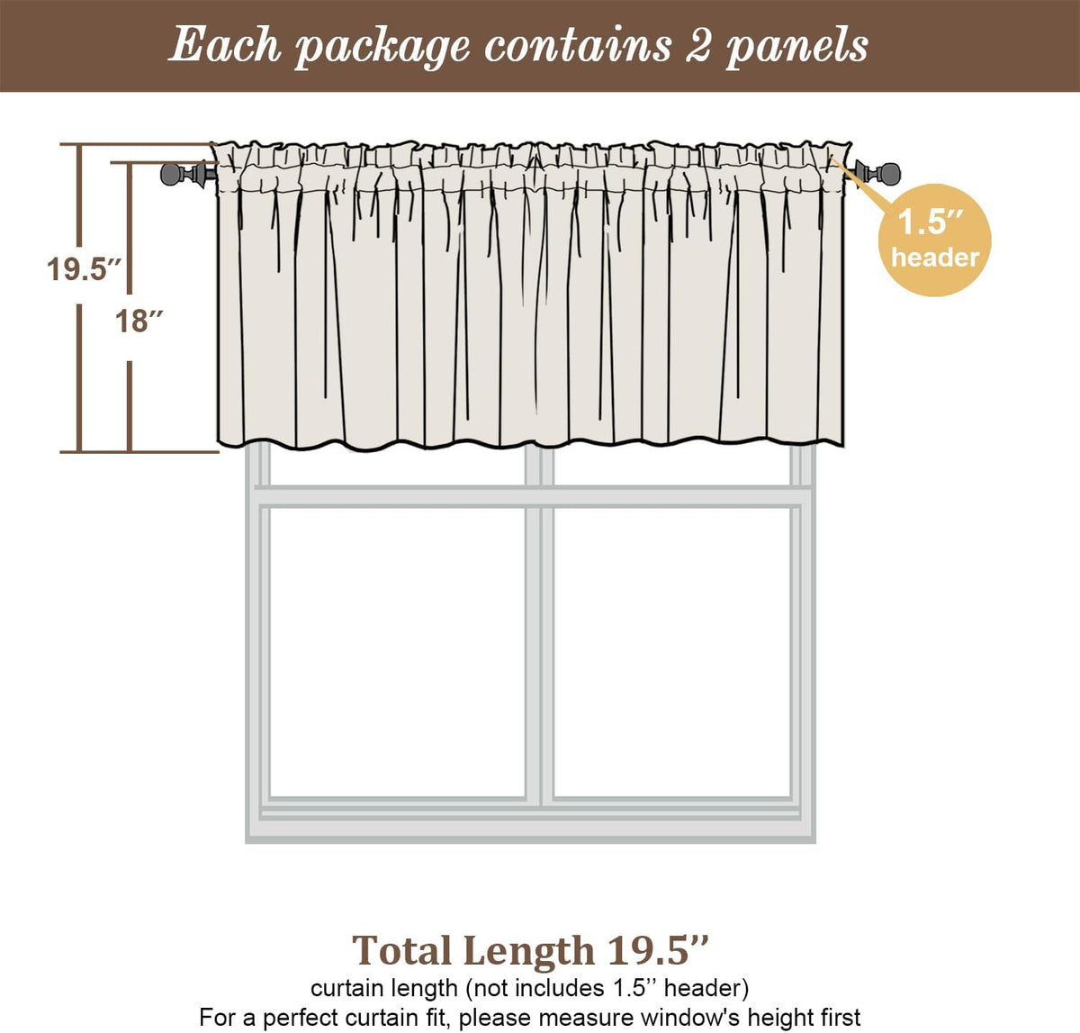 Chyhomenyc Sheer Valances for Windows 2 Pack, Small Window Curtains for Living Room Bathroom Cafe Laundry Basement, Modern Top Dual Rod Pocket Voile Curtain, 42W x 18L inches, Pink