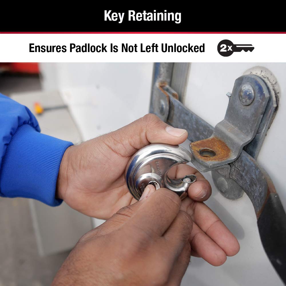 Master Lock 40D Stainless Steel Discus Padlock with Key