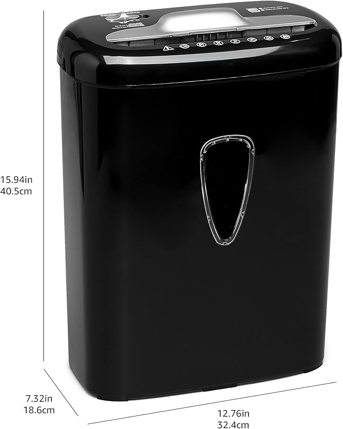 Amazon Basics 6 Sheet High Security Micro Cut Paper and Credit Card Home Office Shredder, Black