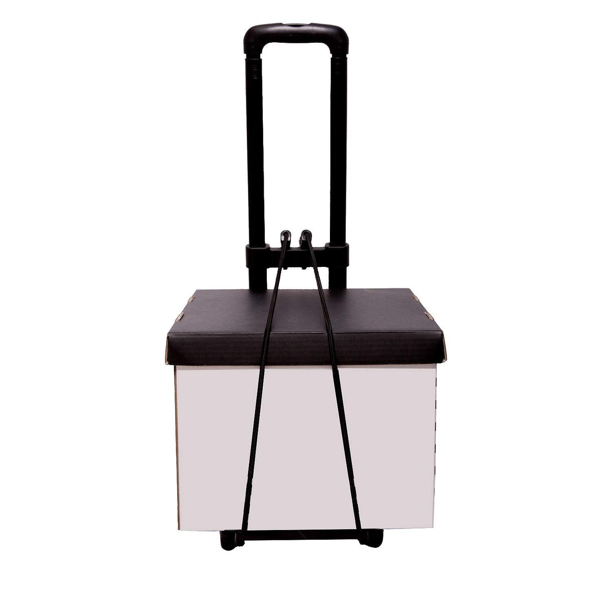 KINJOEK 25kg 55lbs Folding Hand Truck, Solid Construction Utility Cart for Luggage with 2 Oversized Wheels Bonus Bungee Cord, Collapsible, Lightweight and Compact Luggage Dolly Cart for Travel, Black