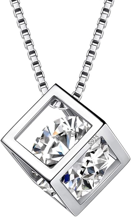 Aurora Tears Birthstone Necklace/Earring 925 Sterling Silver Women Cross/3D Cube/Cresent Moon Birth Stone Jewelry Mens Birthday Gift Anniversary Present