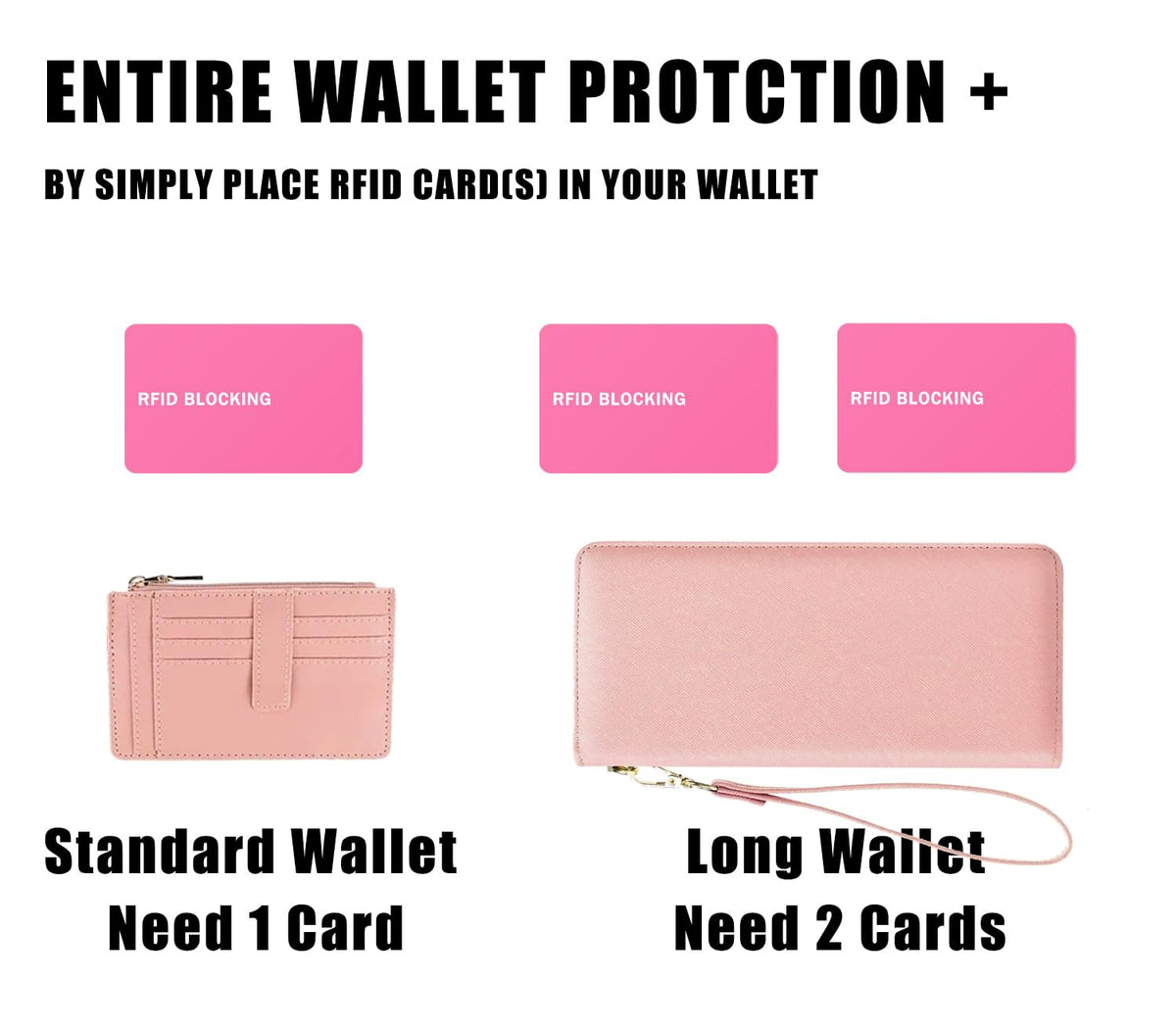 9toa RFID Blocking Card - 5 Pack, Contactless NFC Credit Card ID Protection Safe Bank Card Passport Entire Wallet Purse Shield Protector Blocker Guard (Pack of 5, Pink)