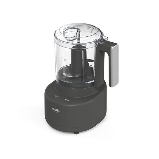 Martha Stewart 3 Cup Food Processor, Electric Vegetable Chopper, Stainless Steel Blades, 24oz BPA-Free Bowl, Pour Spout, Dicing, Mincing, Chop & Puree, Dishwasher Safe, Oil Chute, Easy-Clean, Caviar