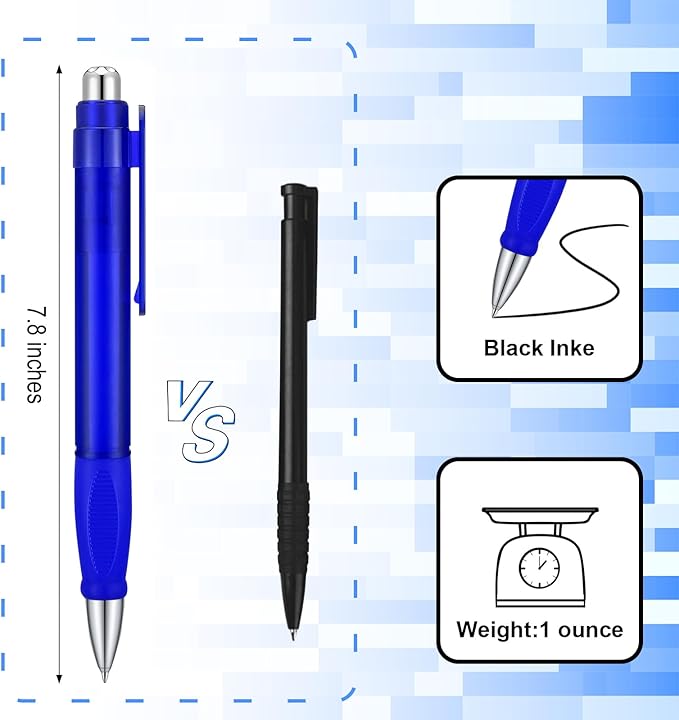 Big Fat Pens - Enhanced Writing Stability for Arthritis and Elderly Easy Thick Grip 3pcs Blue