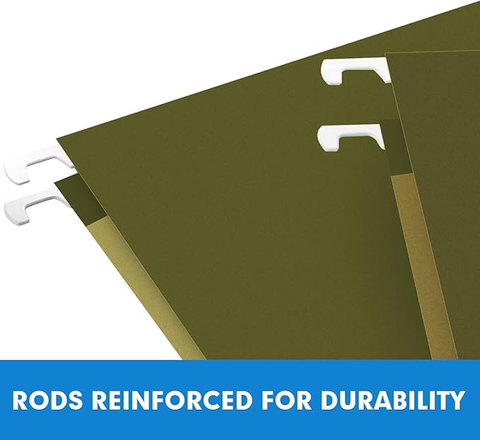 Hanging File Folders, RAZCC 60 Pack Reinforced Hanging Folders Letter Size, Designed for Bulky Files, Filing Cabinet, Adjustable Tabs, Green