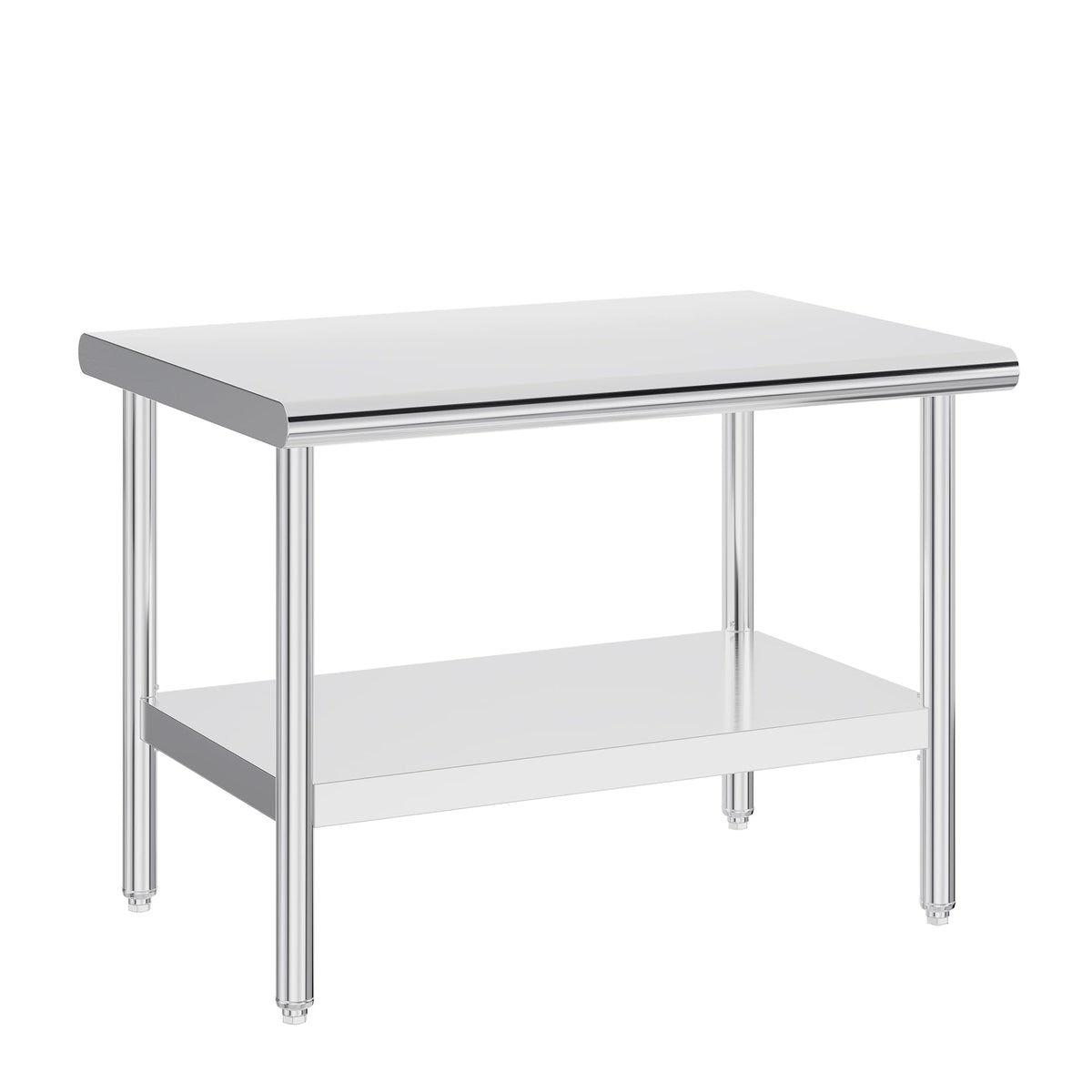Jocisland 30" x 48" Stainless Steel Table for Prep & Work, Food-Grade Stainless Steel Adjustable Under Shelf and Feet, for Commercial Kitchen, Restaurant, Hotel, Garage