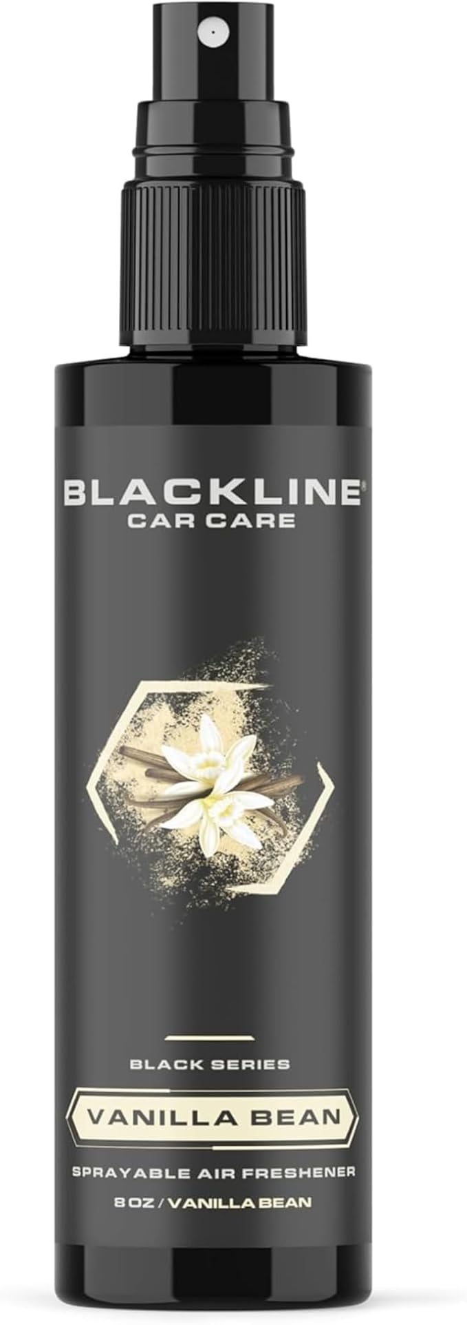 Blackline Car Care - Vanilla Bean Car Air Freshener, Long-Lasting, Oder Eliminator, for Cars, Trucks, SUV, or Home Use - 8 fl OZ - Vanilla Bean Air Freshener - Vanilla Spray