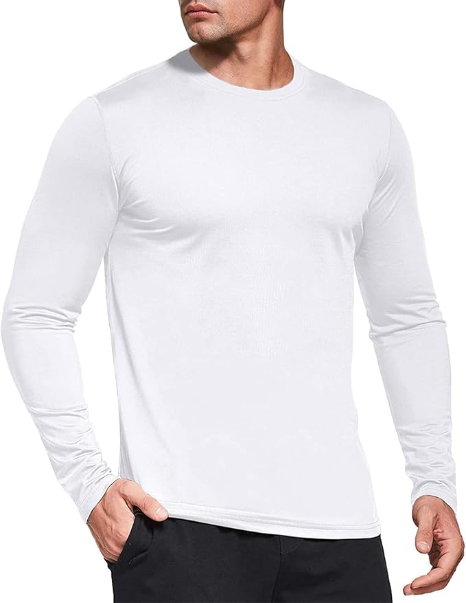 Men's 1, 3 or 5 Pack Performance Long Sleeve T-Shirts, UPF 50+ Sun Protection Shirts, Athletic Gym Workout Shirts for Running