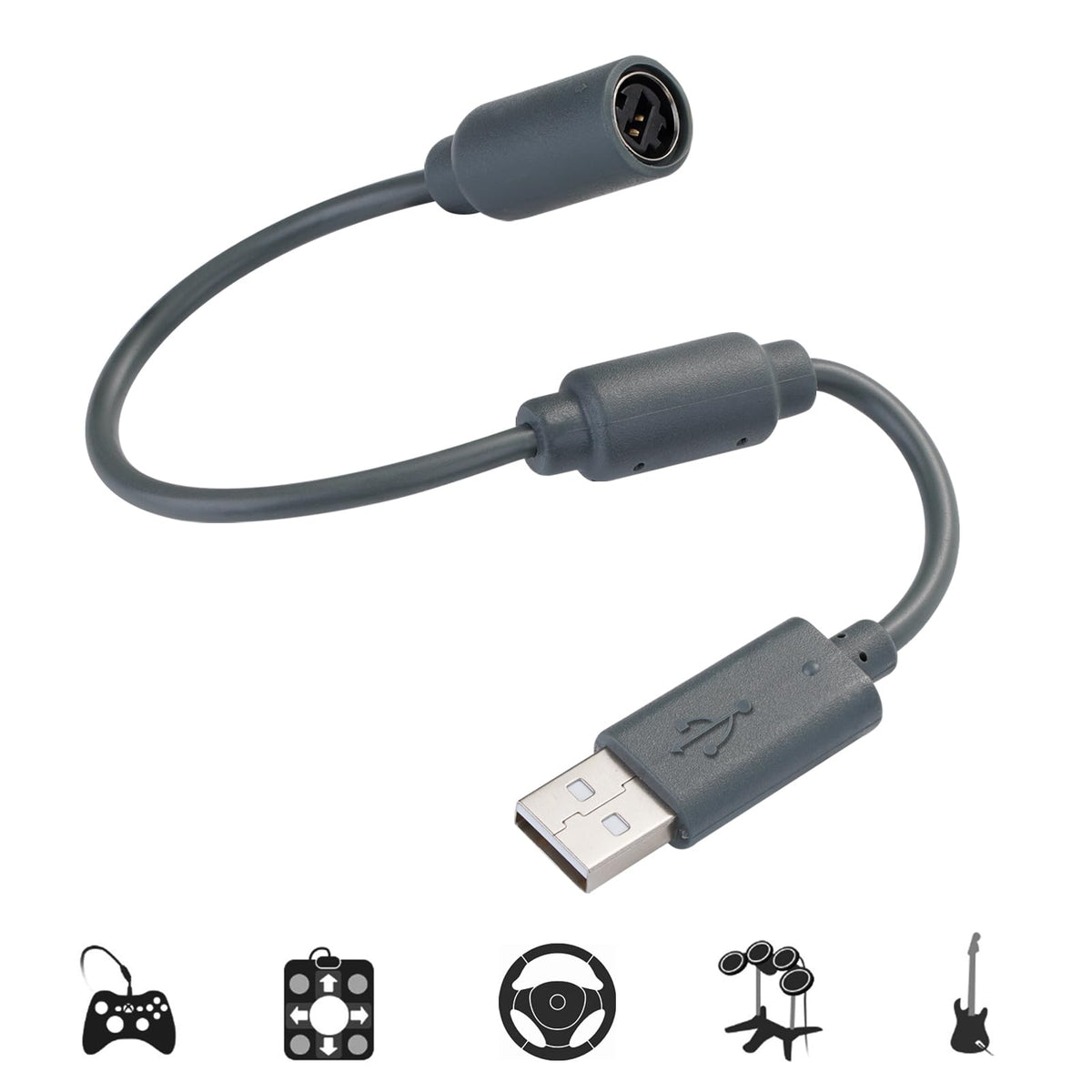 CSDWELL USB Breakaway Cable for Logitech G920 G923 G27 G29 Driving Force & Thrustmaster Ferrari 458 Spider Racing Wheel Cord, Guitar Hero & Xbox USB Plug