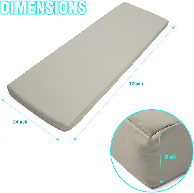 2 Inch Thick Yoga Mat, 72''x24'x2" extra-thick exercise mat. Fitness mat,Foldable Extra Thick Exercise Mat PU Leather,Gymnastics Mat withPilates, Stretching.