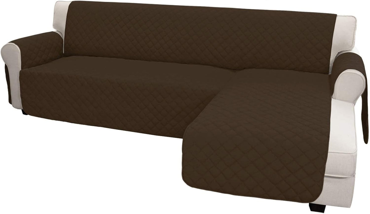 Easy-Going L Shape Sofa Slipcover - Sectional Couch Cover Chaise Cover - Reversible, Pet & Kid Friendly - Coffee/Coffee