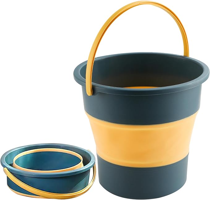 Collapsible Bucket 1.3 Gallon/5L Small Plastic Buckets Household Cleaning Mop Buckets Foldable Water Bucket for Car Wash Fishing Camping Beach (Blue)