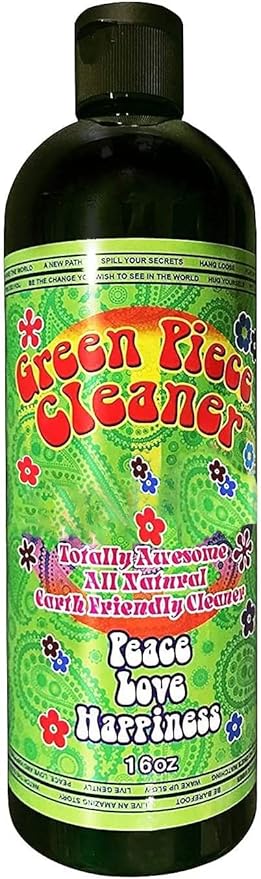 Green Piece® Glass Cleaner 1 Bottle- All Natural Earth Friendly Multi-purpose Cleaner for Metal, Ceramic, Water Pipe 16 oz