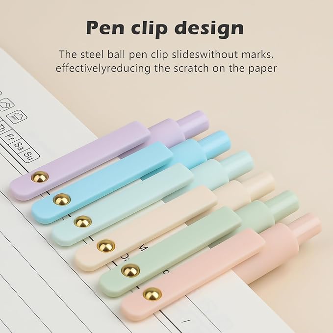 Ddaowanx Gel Pens,0.7mm Quick Dry Black Ink,Fine Point Smooth Writing Pen,Aesthetics Office School Supplies,Gifts for Women,Teen Girl Gifts Trendy Stuff (6 Pcs Gradient, Black)
