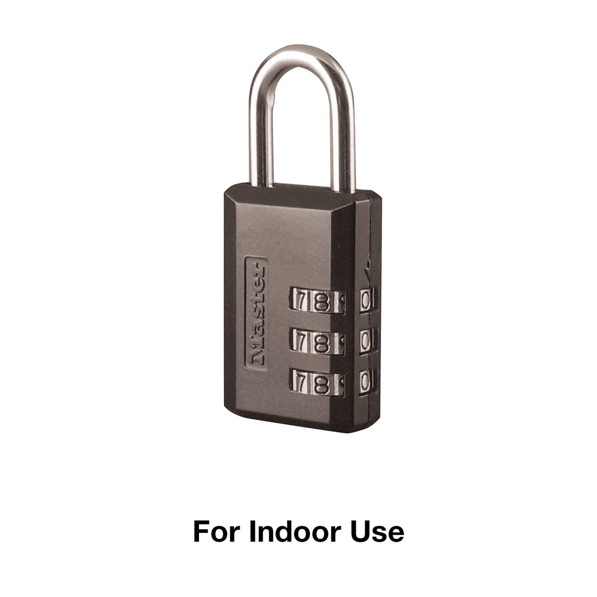 Master Lock Black Combination Padlock, Indoor Gym Locker Lock with Customizable 3-Digit Code for Luggage, Backpacks, Cabinets, 647D