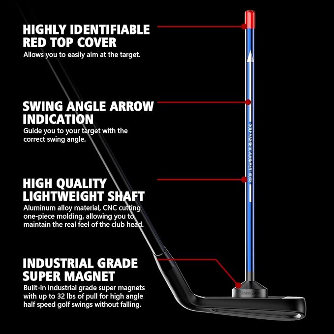 Magnetic Golf Clip and Magnetic Alignment Rods
