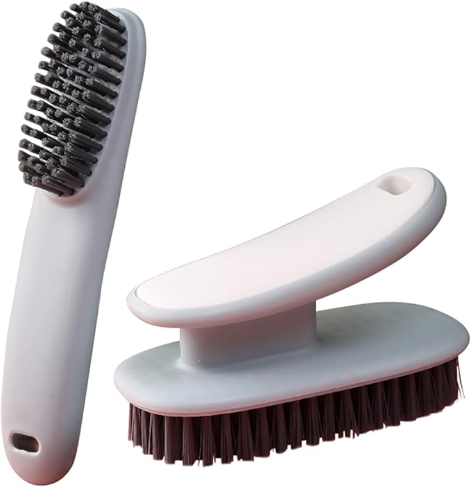 Household Small Scrub Brushes Laundry Cleaning Board Brush Easy Grip Shoe Brush Soft Bristle Brush Household Cleaning Clothes Shoes Scrubbing Cleaning Supplies for Stains 2 Pack