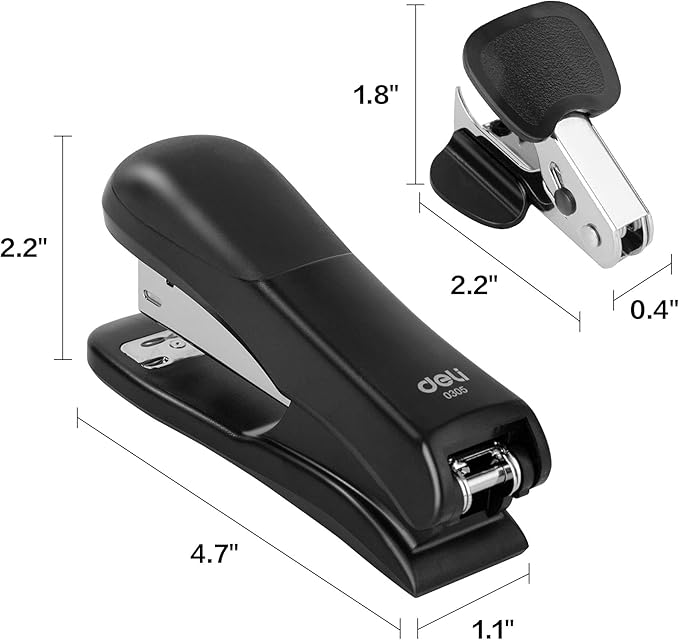 Deli Stapler Value Pack, Desktop Standard Staplers, 20 Sheet Capacity, Includes Staples & Staple Remover, Black